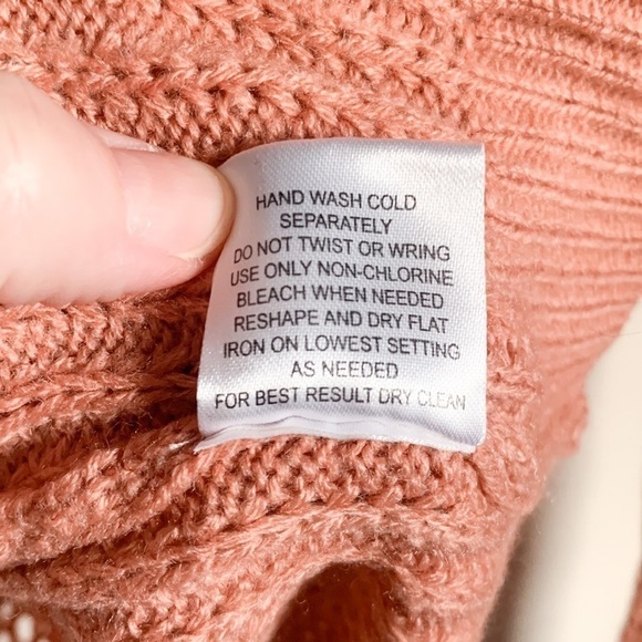 Hippie Rose Sweater Boho Open Knit Dusty Rose - Picture 9 of 9